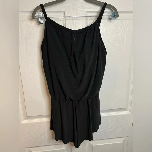 Aqua Green Black One Piece Swimsuit with Swim-shorts Womens Size Medium GUC - Picture 1 of 7